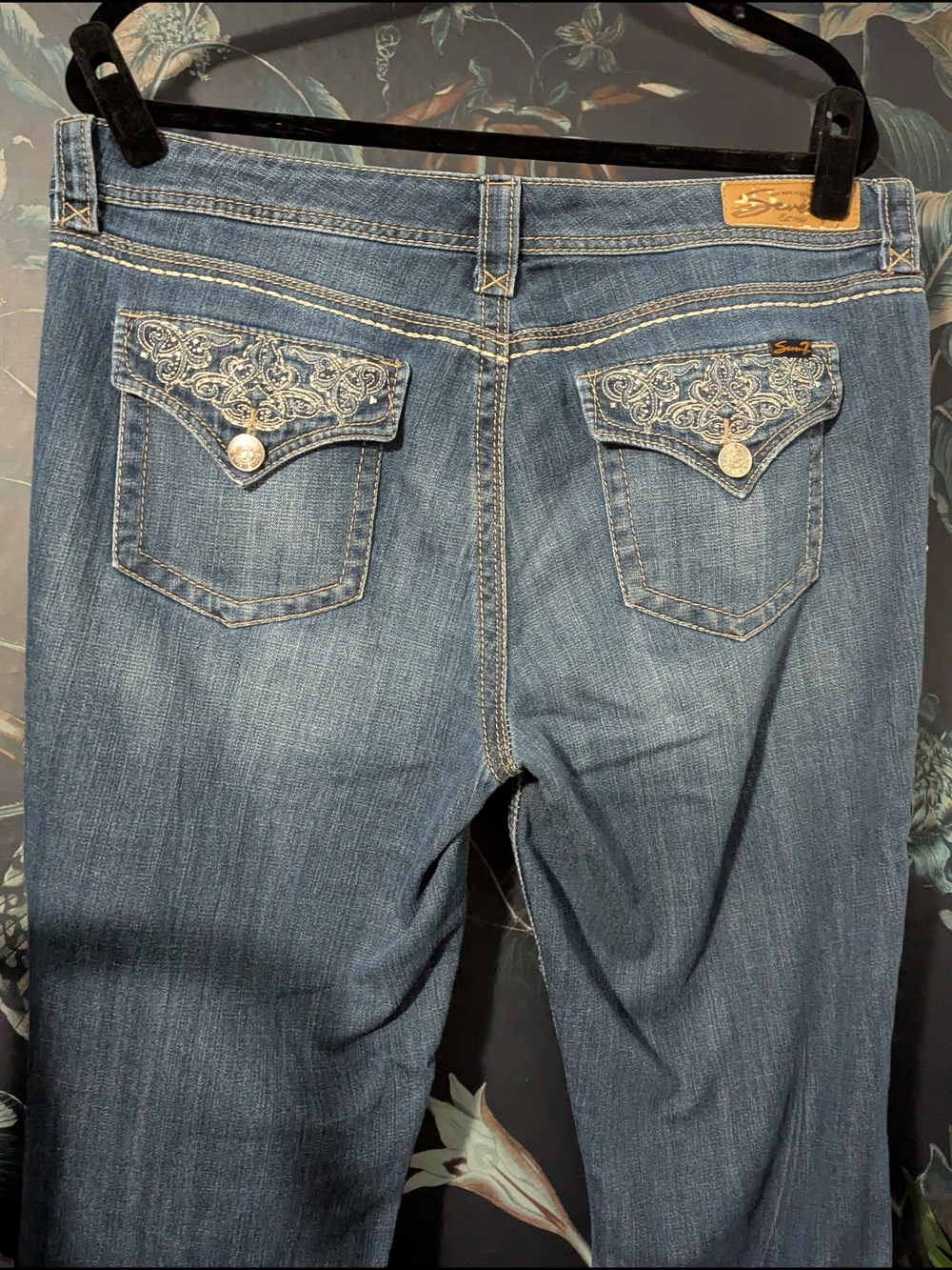 Seven 7 Crystal Embellished Bootcut Jeans